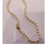 Akoya Cultured 4-8mm Pearl Necklace Strand. Extra long 35 inches.