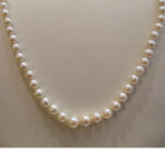 Akoya Cultured 4-8mm Pearl Necklace Strand. Extra long 35 inches.