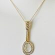 Diamond Tennis Cut Racket 4.34 carats Necklace 18K YG with GIA Certificate.