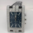 Harry Winston Avenue Diamond Watch 18K White Gold. Large Blue Face Original Box
