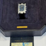 Harry Winston Avenue Diamond Watch 18K White Gold. Large Blue Face Original Box