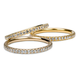 Diamond Pave Wedding Band 18KYG