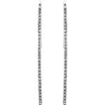 Diamond Vertical Bar Earrings 0.25 Carats 14K White Gold