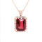 Rubellite Tourmaline Emerald Cut 30.75 carats 1.80 cts Diamond Necklace 18KG