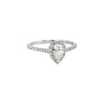 Diamond Pear Shape Engagement Ring Set in 14K White Gold