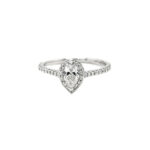 Diamond Pear Shape Engagement Ring Set in 14K White Gold
