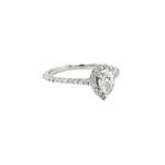 Diamond Pear Shape Engagement Ring Set in 14K White Gold