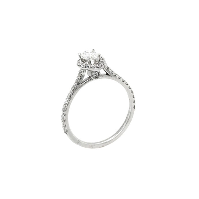 Diamond Pear Shape Engagement Ring Set in 14K White Gold