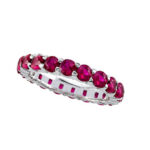 Ruby Eternity Ring 18K White Gold. Natural Ruby