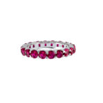Ruby Eternity Ring 18K White Gold. Natural Ruby