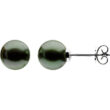 Tahitian Cultured Pearl Gray Stud Earrings in 14K White Gold