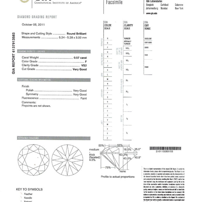 Diamond Engagement Ring 1.32 Carat Total Weight Set in 14K WG F VS2 GIA