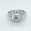 Diamond Engagement Ring 3.11 Carats E VS1 1.20 Halo. Lab Grown 4.31 TCW PLATI