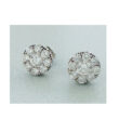 Diamond Flower Earrings 1.00 Carats Set In 14K White Gold