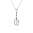 Diamond Pear Shape and Round Drop Necklace/Pendant 18K White Gold
