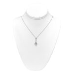 Diamond Pear Shape and Round Drop Necklace/Pendant 18K White Gold