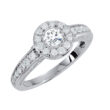 Diamond Engagement Ring 0.91 Carat Total Weight Set in 14K WG G VVS1 GIA