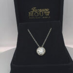 Diamond Pendant Set In 14KWG. 1.35 carats I SI2 GIA.  18" Long