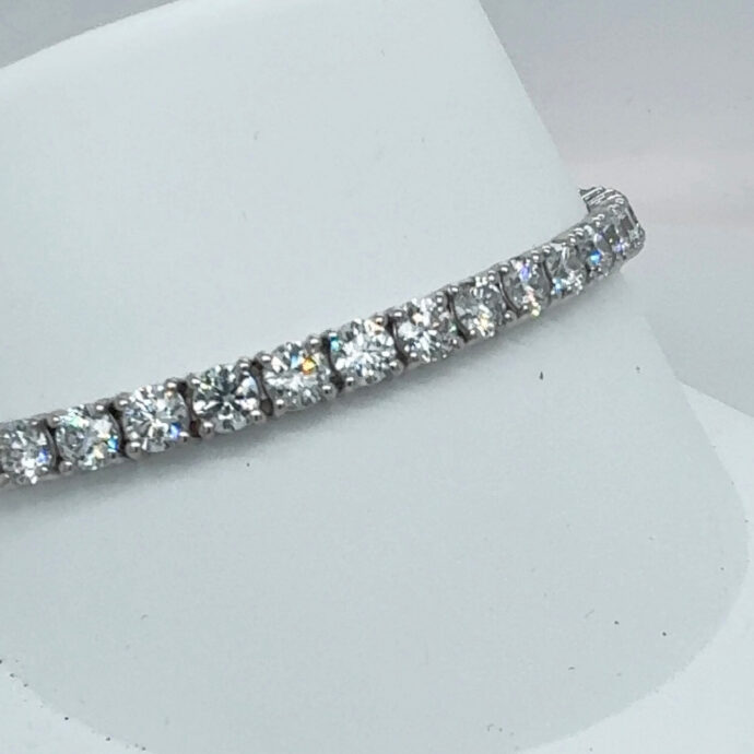 Diamond Tennis Bracelet 6.21 carats Lab-Grown in 14K White Gold