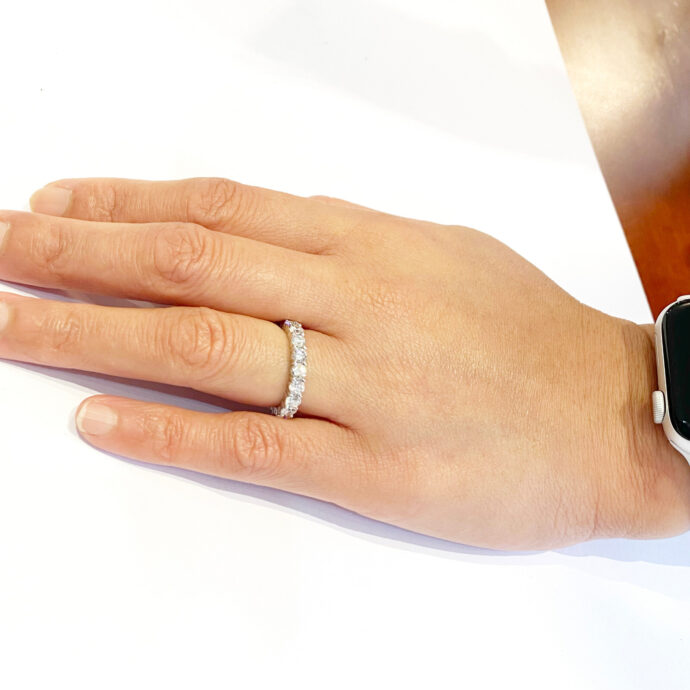 Diamond Eternity Band Ring set in Platinum 1.88 Carats DE VVS/VS