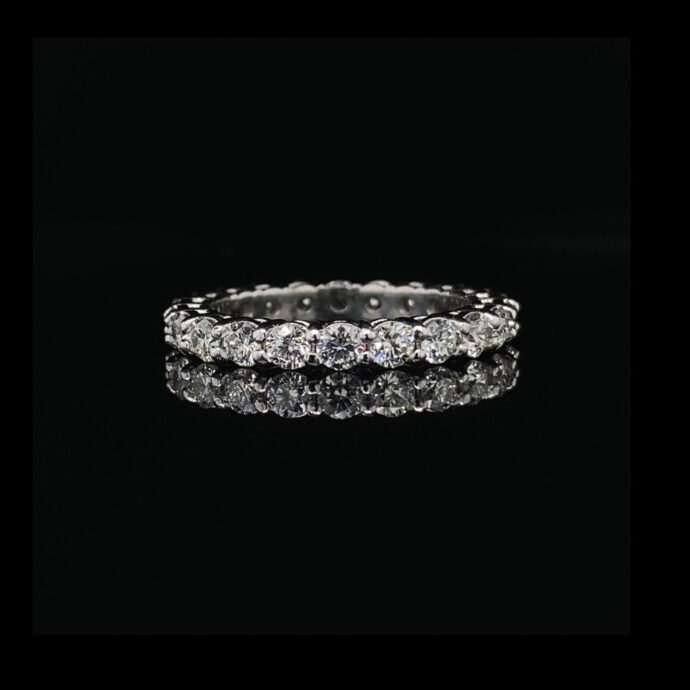 Diamond Eternity Band Ring set in Platinum 1.88 Carats DE VVS/VS