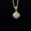 Diamond Radiant 0.34 Carat Fancy Intense Yellow Pendant 18KYG/WG