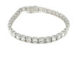 Diamond Tennis Bracelet 15.0 carats Lab-Grown in 14K White Gold