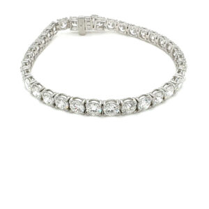 Diamond Tennis Bracelet 15.0 carats Lab-Grown in 14K White Gold
