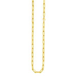 Paper Clip Gold Necklace 14K Yellow Gold 5.3mm 16 inches